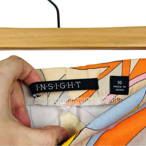 Insight Vintage Retro 70s Psychedelic Print Stretchy Colorful Cropped Pants 16 - Picture 6 of 8